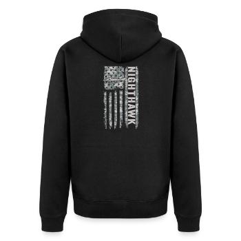 Nighthawk American Flag Military Camouflage F117 - Unisex Premium Organic Zip Hoodie - black - Back - Nico (187cm)
