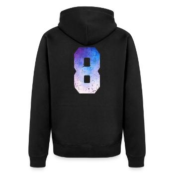 numéro 8 – Cadeau anniversaire 8 ans - Veste à capuche bio Premium Unisexe - noir - Dos - Nico (187cm)