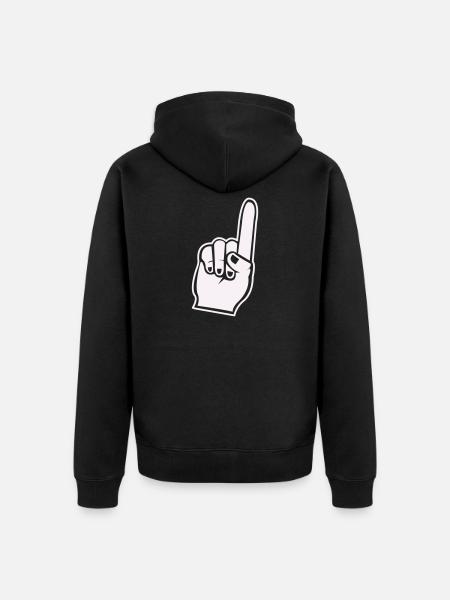 Fan Hand Zeigefinger Icon - Unisex Premium Bio Zip Hoodie - Schwarz