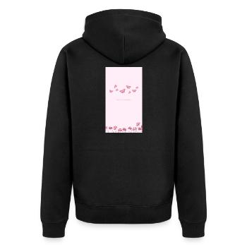 Bouquet de fleurs aquarelles roses - Veste à capuche bio Premium Unisexe - noir - Dos - Nico (187cm)