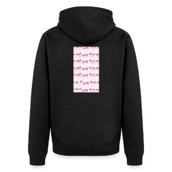 Bouquet de fleurs aquarelles roses - Veste à capuche bio Premium Unisexe - noir - Dos - Nico (187cm)
