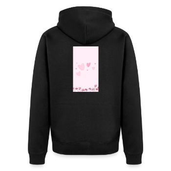 Bouquet de fleurs aquarelles roses - Veste à capuche bio Premium Unisexe - noir - Dos - Nico (187cm)