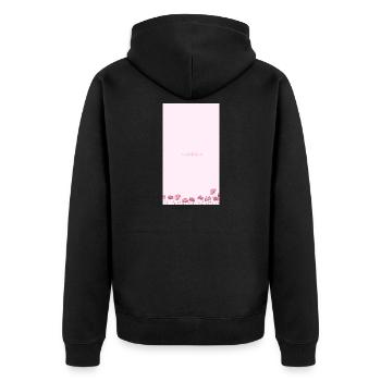 Bouquet de fleurs aquarelles roses - Veste à capuche bio Premium Unisexe - noir - Dos - Nico (187cm)