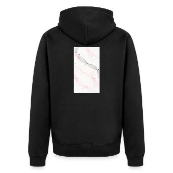Bouquet de fleurs aquarelles roses - Veste à capuche bio Premium Unisexe - noir - Dos - Nico (187cm)