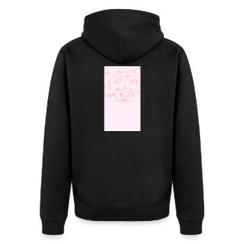 Bouquet de fleurs aquarelles roses - Veste à capuche bio Premium Unisexe - noir - Dos - Nico (187cm)