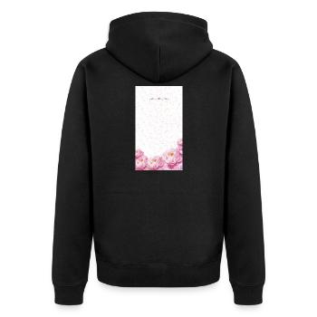 Bouquet de fleurs aquarelles roses - Veste à capuche bio Premium Unisexe - noir - Dos - Nico (187cm)