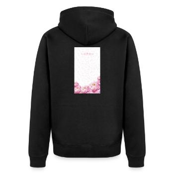 Bouquet de fleurs aquarelles roses - Veste à capuche bio Premium Unisexe - noir - Dos - Nico (187cm)