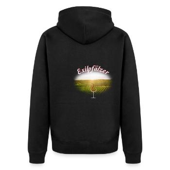 Lustiges Exilpfälzer Pälzer Pfälzer Pfalz Mundart - Unisex Premium Bio Zip Hoodie - Schwarz - Hinten - Nico (187cm)