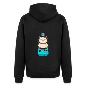Jeu de chat - Veste à capuche bio Premium Unisexe - noir - Dos - Nico (187cm)