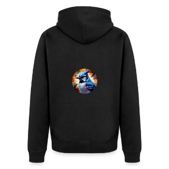 Blue jay bird - Unisex Premium Organic Zip Hoodie - black - Back - Nico (187cm)