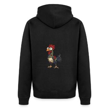 Coq Halloween Drôle Zombie - Veste à capuche bio Premium Unisexe - noir - Dos - Nico (187cm)