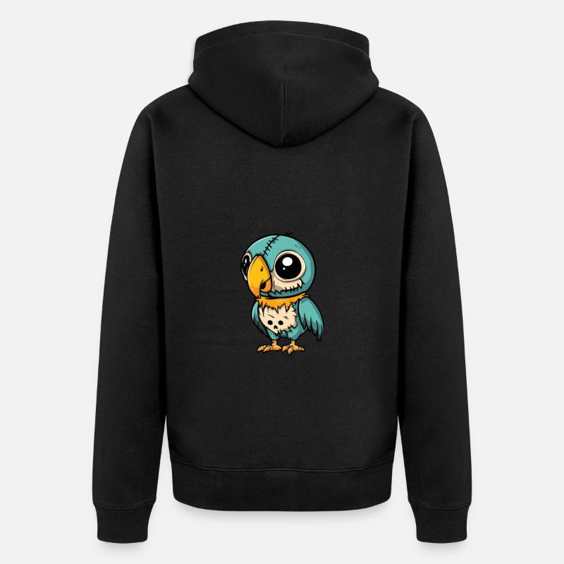 Perroquet Halloween Drôle Zombie - Veste à capuche bio Premium Unisexe - noir