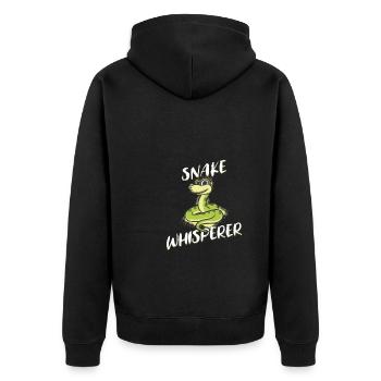 Snake Whisperer Schlangen Flüsterer Reptilien Fan - Unisex Premium Bio Zip Hoodie - Schwarz - Hinten - Nico (187cm)