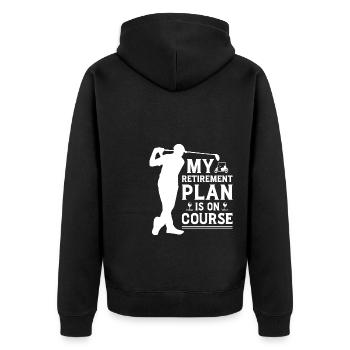 My Retirement Plan Golf Player Golfing Golf Course - Unisex Premium Bio Zip Hoodie - Schwarz - Hinten - Nico (187cm)
