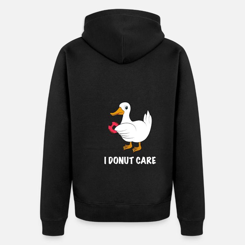 Canard avec beignet disant - Veste à capuche bio Premium Unisexe - noir