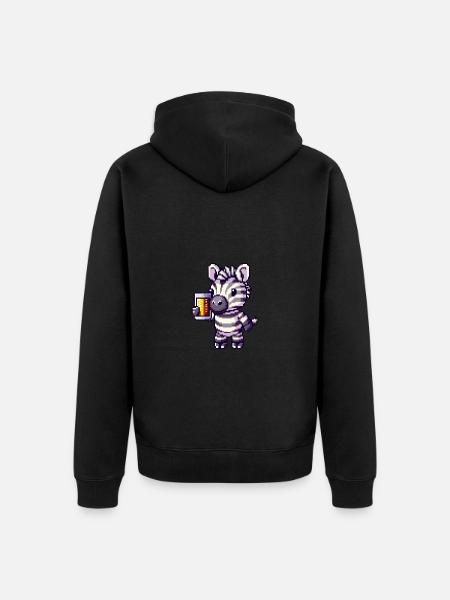 Zebra bière pixel - Veste à capuche bio Premium Unisexe - noir