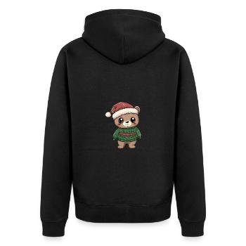 Bear Christmas Comic - Unisex Premium Organic Zip Hoodie - black - Back - Nico (187cm)