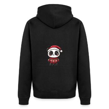 Bande dessinée de Noël Panda - Veste à capuche bio Premium Unisexe - noir - Dos - Nico (187cm)