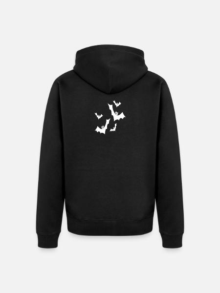 Bats white - Unisex Premium Organic Zip Hoodie - black