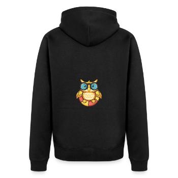 Owl Comic Cool - Unisex Premium Organic Zip Hoodie - black - Back - Nico (187cm)