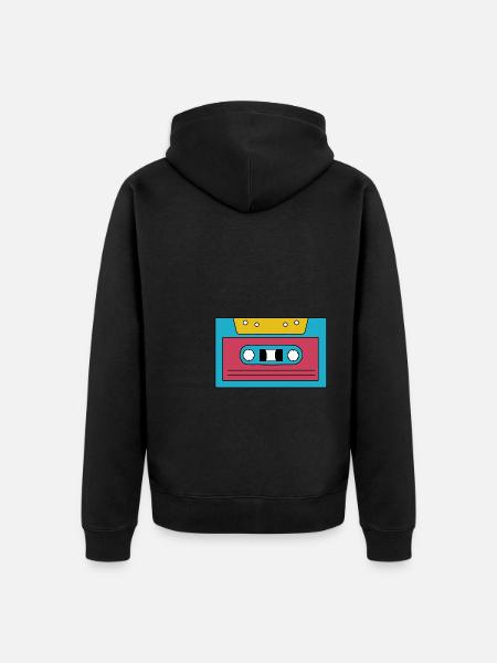 Kassette - Unisex Premium Bio Zip Hoodie - Schwarz