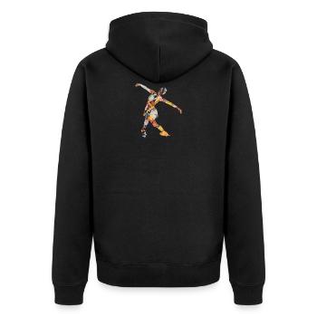 Eiskunstlauf - Unisex Premium Bio Zip Hoodie - Schwarz - Hinten - Nico (187cm)