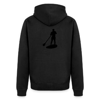 Husband Father Stand-up Paddle - Unisex Premium Organic Zip Hoodie - black - Back - Nico (187cm)