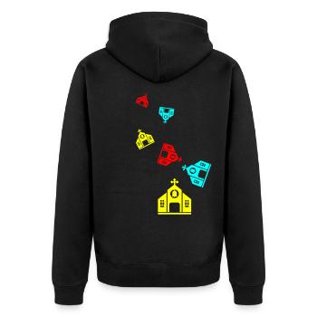 Foi de l’Église - Veste à capuche bio Premium Unisexe - noir - Dos - Nico (187cm)