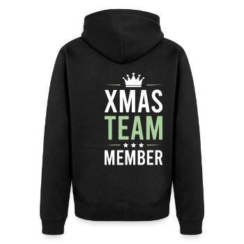 Xmas Team - Unisex Premium Bio Zip Hoodie - Schwarz - Hinten - Nico (187cm)
