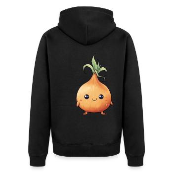 Drôle d’oignon - Veste à capuche bio Premium Unisexe - noir - Dos - Nico (187cm)