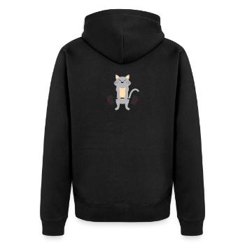 Haltérophiles pour chats - Veste à capuche bio Premium Unisexe - noir - Dos - Nico (187cm)