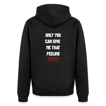 love love Saint-Valentin en amour Dicton anglais - Veste à capuche bio Premium Unisexe - noir - Dos - Nico (187cm)