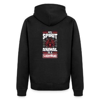Ladybug Entomologist Ladybirds Entomology Funny - Unisex Premium Organic Zip Hoodie - black - Back - Nico (187cm)