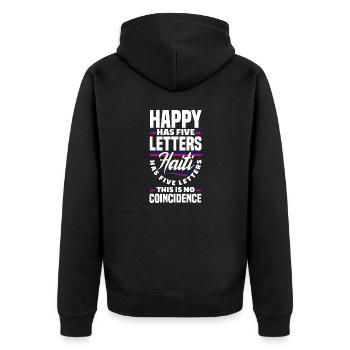 Haïti Haïti Haïti Drapeau Drôle - Veste à capuche bio Premium Unisexe - noir - Dos - Nico (187cm)