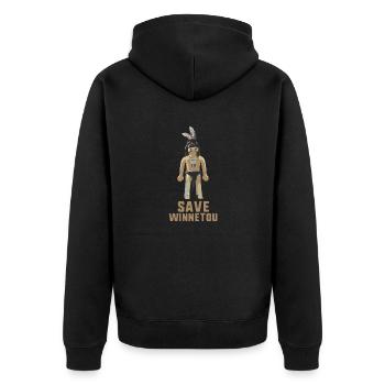 sauvez winnetou,winnetou,indien,comique - Veste à capuche bio Premium Unisexe - noir - Dos - Nico (187cm)