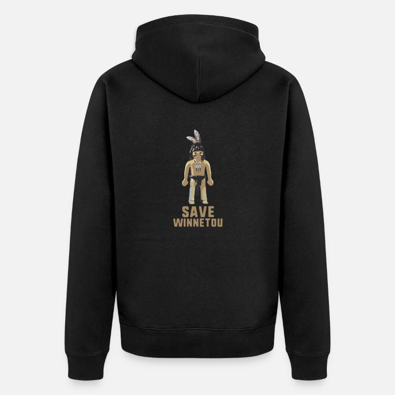 save winnetou,winnetou,indian,comic - Unisex Premium Organic Zip Hoodie - black