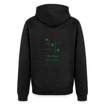 Mein Herz - Unisex Premium Bio Zip Hoodie - Schwarz - Hinten - Nico (187cm)