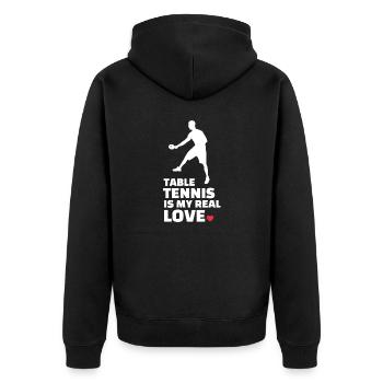 J’adore le tennis de table - Veste à capuche bio Premium Unisexe - noir - Dos - Nico (187cm)