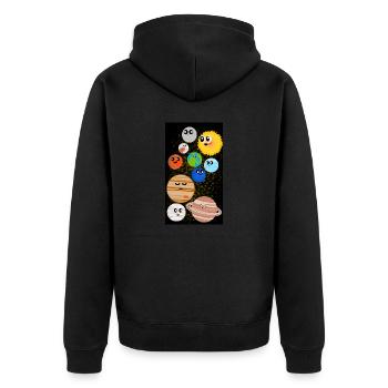 Planètes mignonnes - Veste à capuche bio Premium Unisexe - noir - Dos - Nico (187cm)