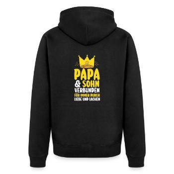 Papa Fête des pères Papa - Veste à capuche bio Premium Unisexe - noir - Dos - Nico (187cm)