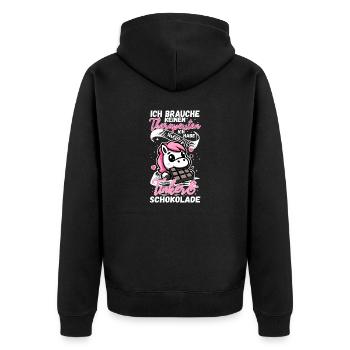 Lustiger Pferde Spruch Therapeut Tinker Pony - Unisex Premium Bio Zip Hoodie - Schwarz - Hinten - Nico (187cm)