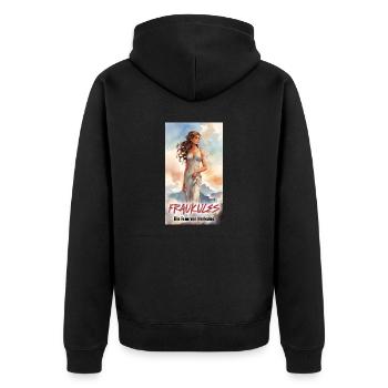 Fraukules, die Frau von Herkules - Unisex Premium Bio Zip Hoodie - Schwarz - Hinten - Nico (187cm)