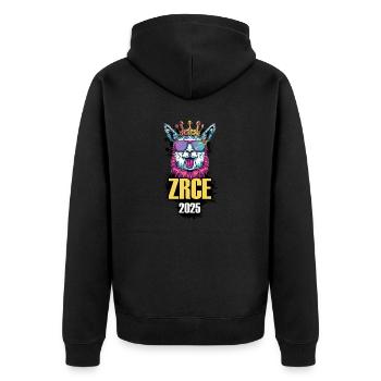 Zrce 2025 Alpaka Party Urlaub - Unisex Premium Bio Zip Hoodie - Schwarz - Hinten - Nico (187cm)