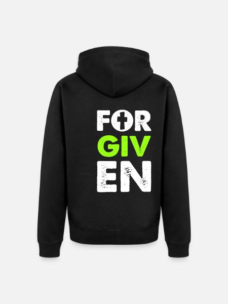 vergebung bibel spruch - Unisex Premium Bio Zip Hoodie - Schwarz