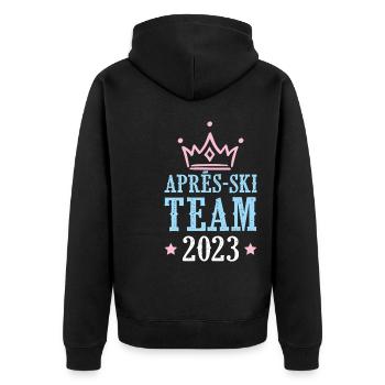 Après-Ski 2023 - Unisex Premium Organic Zip Hoodie - black - Back - Nico (187cm)