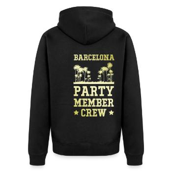Équipe de fête de Barcelone - Veste à capuche bio Premium Unisexe - noir - Dos - Nico (187cm)