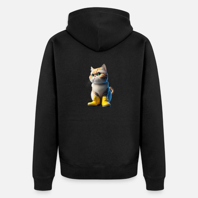 Chat - Veste à capuche bio Premium Unisexe - noir