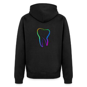 Tooth | Dentist | Dentist | Dental assistant - Unisex Premium Organic Zip Hoodie - black - Back - Nico (187cm)