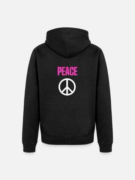 Peace - Splice - Front only - Unisex Premium Organic Zip Hoodie - black
