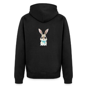 Lapin avec boucle - Veste à capuche bio Premium Unisexe - noir - Dos - Nico (187cm)